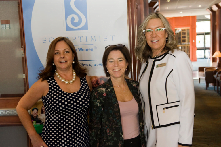 Image of 3 women in politics at the soroptimist give her wings brunch